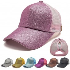 2018 Mujer Ponytail Baseball Cap Sequins Shiny Messy Bun Snapback Hat Sun Caps  eb-18244364